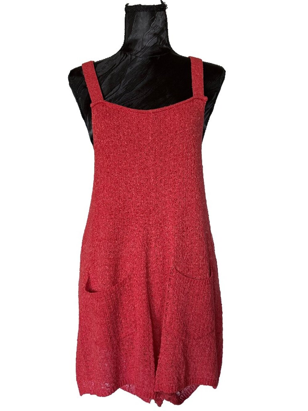 Free People LA Lady Knit Oversized Romper Jumper Coral Red XS (fits like SMALL)